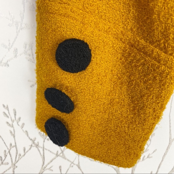 VINTAGE NIPON BOUTIQUE Mustard Wool Boucle Blazer - Picture 8 of 14